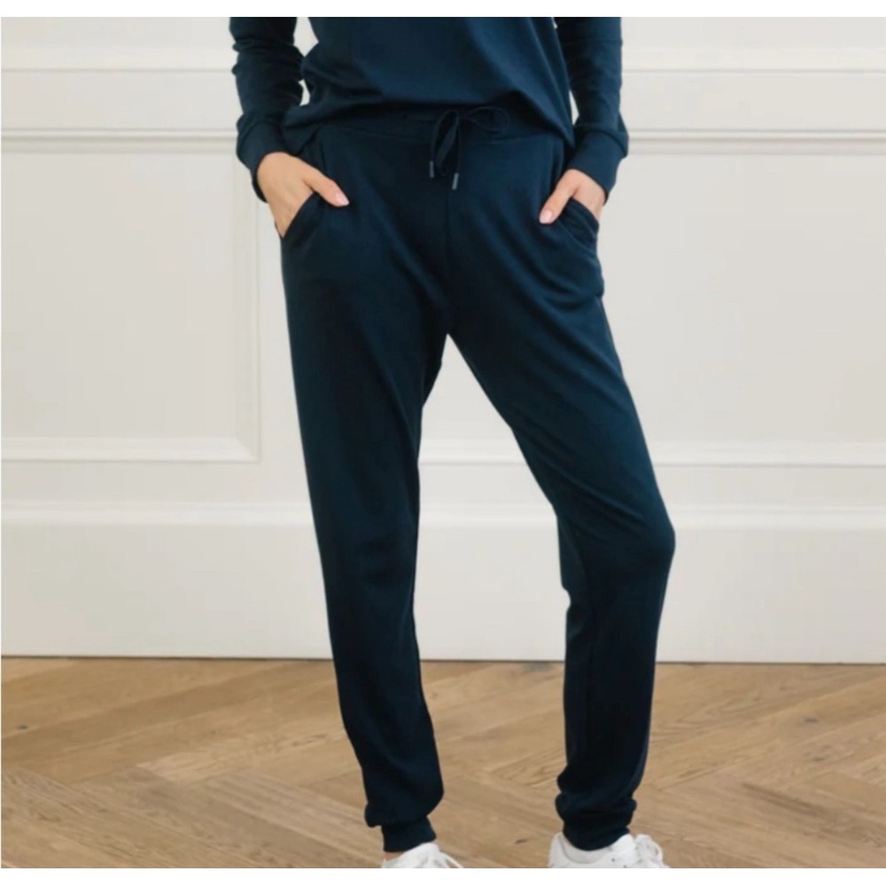 Cozy Earth Bamboo Jogger Pants Black L Premium Loungewear Pockets Eco Friendly